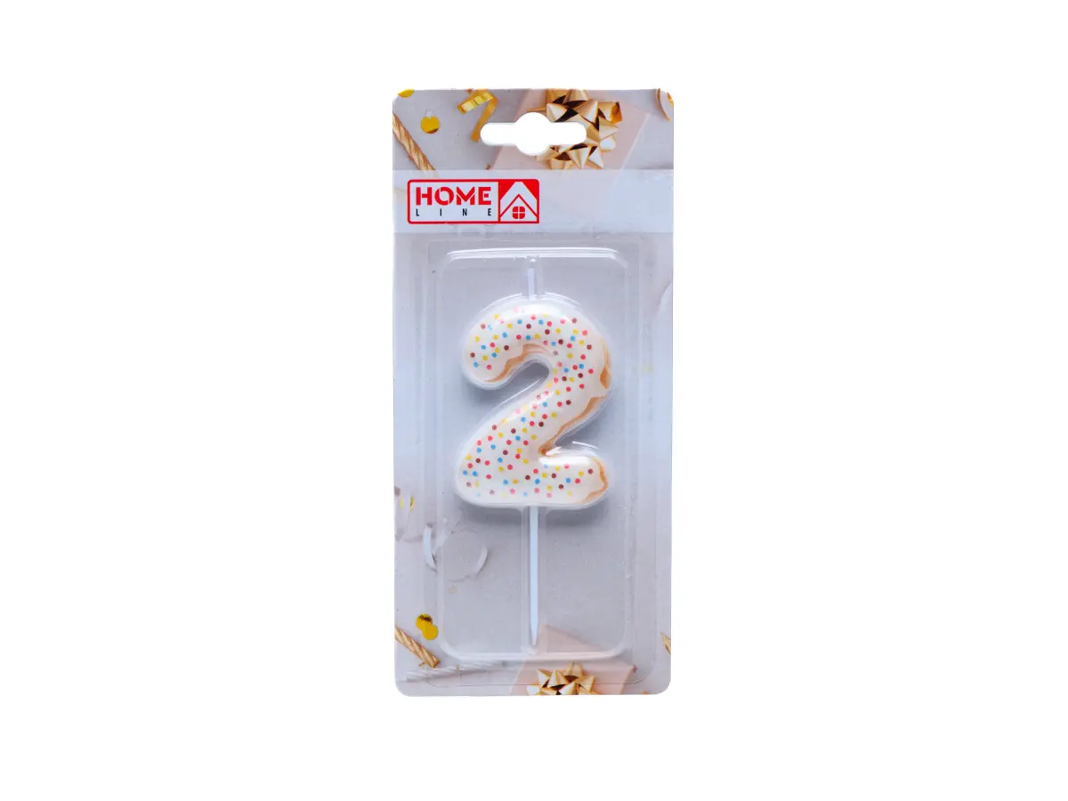СВЕЧА для торта "Цифра 2" 4,5*6 см (арт. DY0785-2, код 272563)