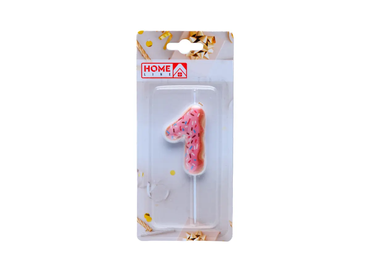 СВЕЧА для торта "Цифра 1" 3,5*6 см (арт. DY0785-1, код 272556)
