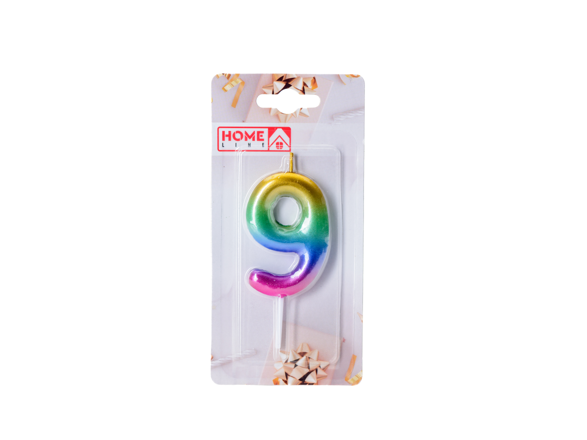 СВЕЧА для торта "Цифра 9"  (арт. DY0016-18/9, код 286065)