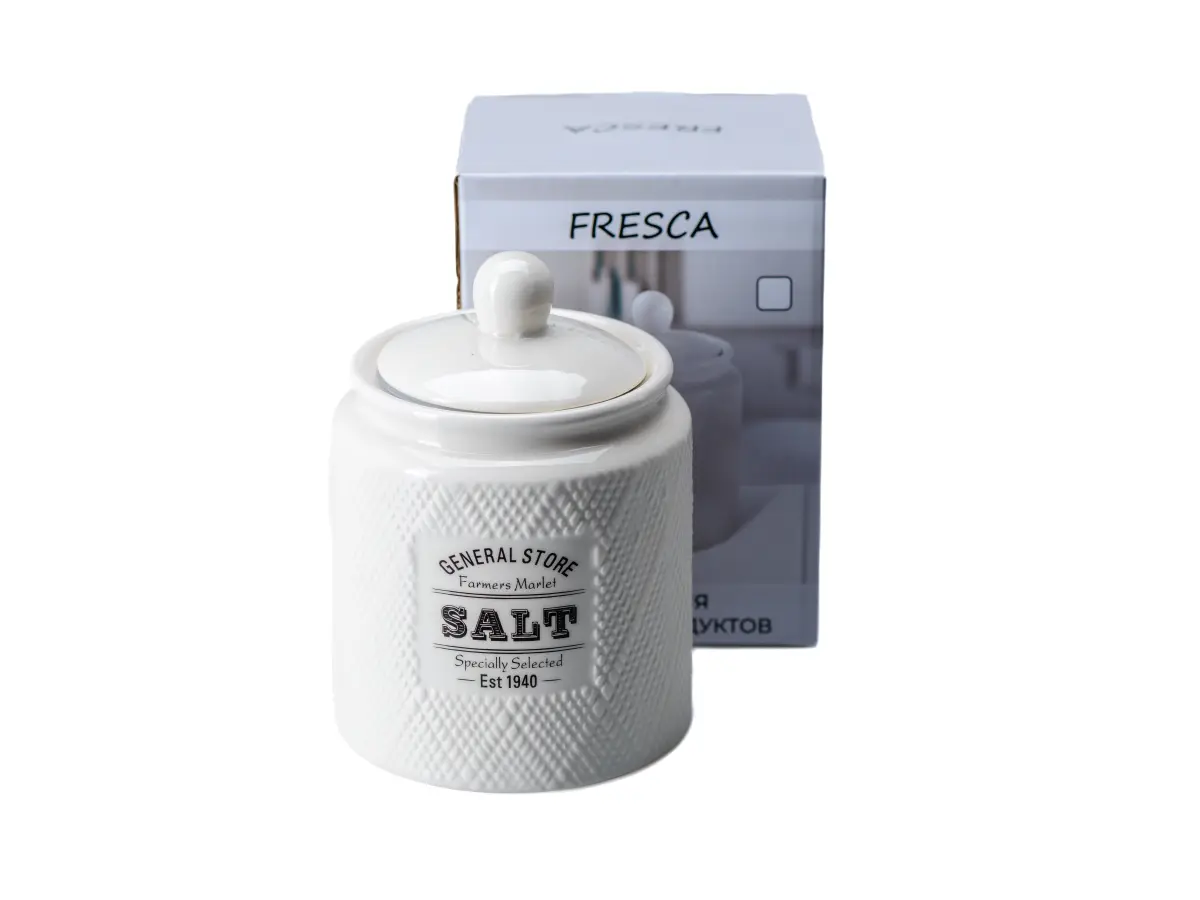 БАНКА ДЛЯ СЫПУЧИХ ПРОДУКТОВ керамическая "Salt" 780 мл/11*15 см (арт. QC23A519SA, код 277896)