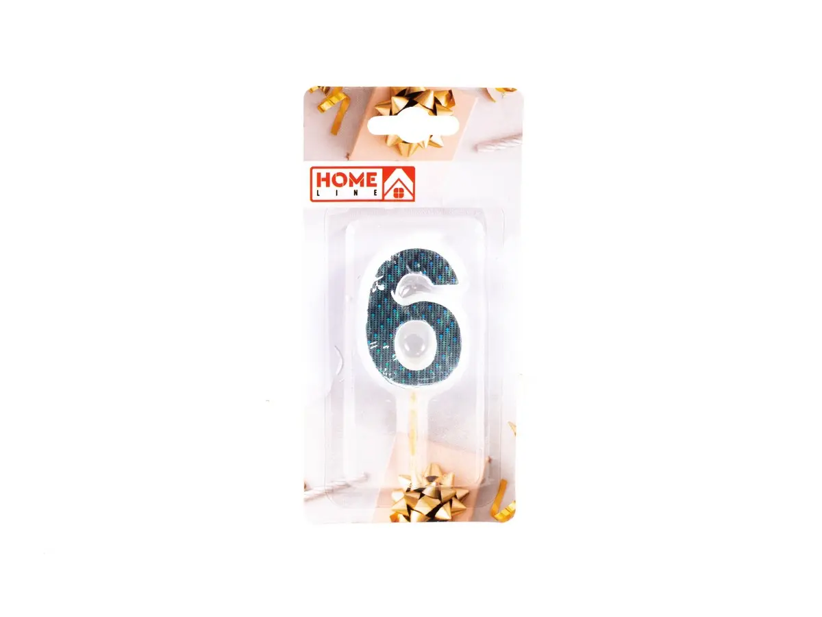 СВЕЧА для торта "Цифра 6" 3,5* 5 см (арт.DY0010-7/6, код 254392)