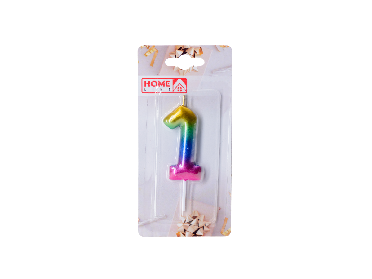 СВЕЧА для торта "Цифра 1"  (арт. DY0016-18/1, код 285983)