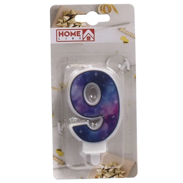 СВЕЧА для торта "Цифра 9" 4,5*7,5 см (арт. DM0016C-9/9, код 225941)