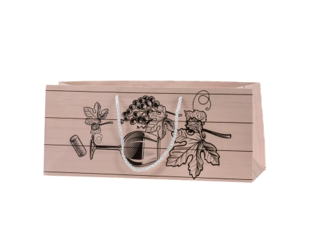 ПАКЕТ ПОДАРОЧНЫЙ ДЛЯ БУТЫЛКИ бумажный 37*15,5*10 см (арт. EST-932B, код 286089)