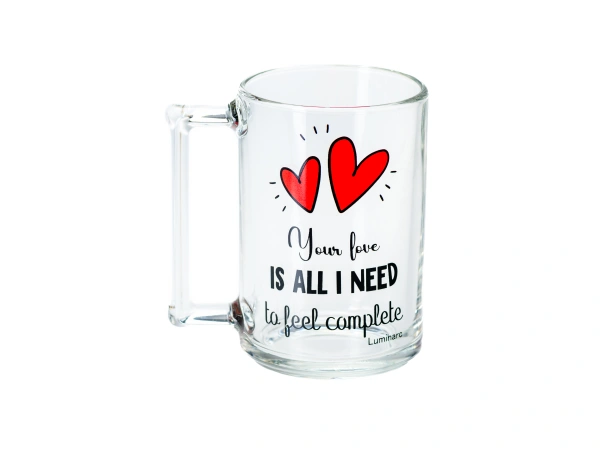 КРУЖКА стеклянная "Фитнес. All I need" 320 мл/11 см (арт. O0586)