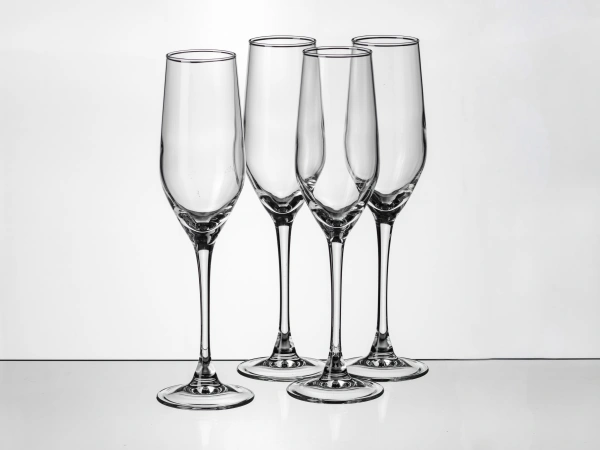 НАБОР БОКАЛОВ ДЛЯ ШАМПАНСКОГО стеклянных "Tasting time. Champagne" 4 шт. 160 мл/23,5 см (арт. P6818, код 035847)