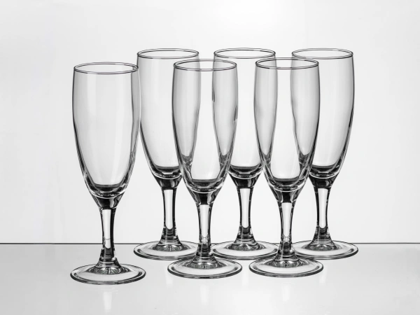 НАБОР БОКАЛОВ ДЛЯ ШАМПАНСКОГО стеклянных "Elegance" 6 шт. 170 мл (арт. P2505, код 031986)