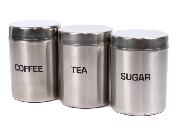БАНКА ДЛЯ СЫПУЧИХ ПРОДУКТОВ металлическая "TEA, COFFEE, SUGAR" 10*13,5 см/800 мл (арт. 49219/PRT, код 200474)