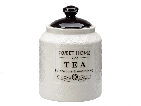 БАНКА ДЛЯ СЫПУЧИХ ПРОДУКТОВ керамическая "Tea" 750 мл/10,7*10,7*15,7 см (арт. QC25A141T, код 292998)