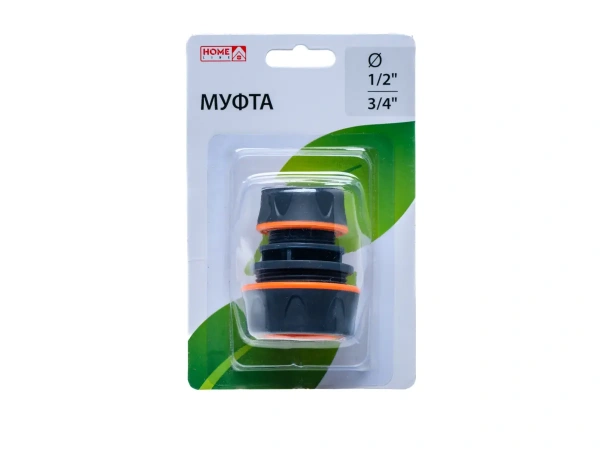 МУФТА ДЛЯ ШЛАНГА РЕМОНТНАЯ пластмассовая d1/2"-3/4" (12,5-19 мм) (цанговое соединение) (арт. 30452289, код 273256)