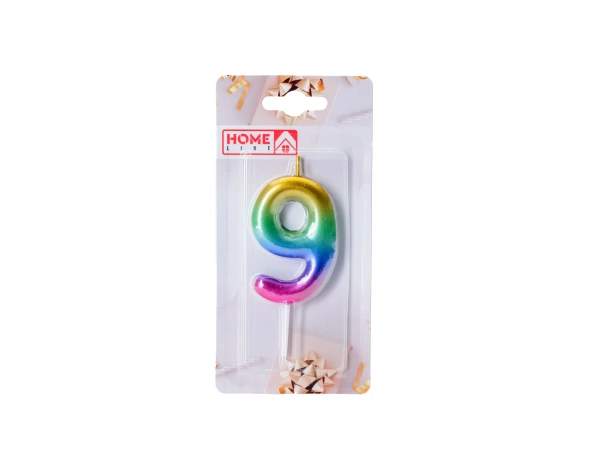 СВЕЧА для торта "Цифра 9"  (арт. DY0016-18/9, код 286065)