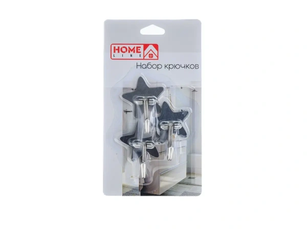 НАБОР КРЮЧКОВ металлических на скотче 3 шт. 4,3*6 см (арт. M-00204, код 264827)