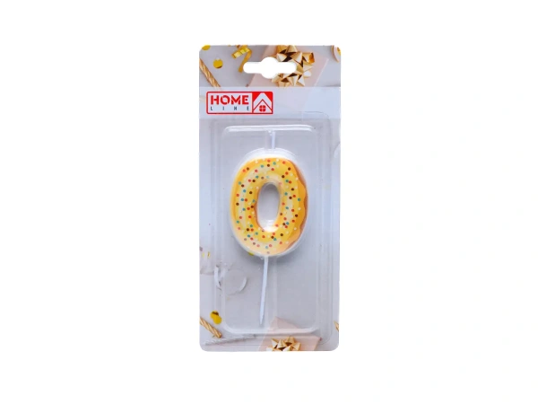 СВЕЧА для торта "Цифра 0" 4,5*6 см  (арт. DY0785-0, код 272549)