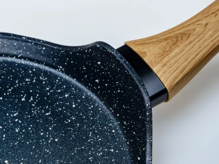 СКОВОРОДА ДЛЯ БЛИНОВ алюминиевая с антипригарным мраморным покрытием "Black Granite" 25*1,6 см (арт. 704663, код 252268)
