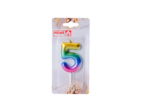 СВЕЧА для торта "Цифра 5"  (арт. DY0016-18/5, код 286027)