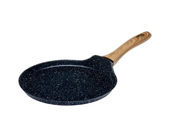 СКОВОРОДА ДЛЯ БЛИНОВ алюминиевая с антипригарным мраморным покрытием "Black Granite" 25*1,6 см (арт. 704663, код 252268)