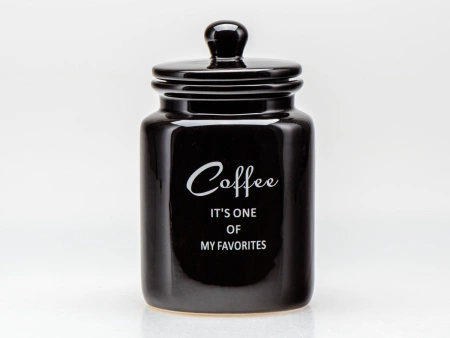 БАНКА ДЛЯ СЫПУЧИХ ПРОДУКТОВ керамическая "Coffee" 950 мл/10,6*10*17,5 см (арт. QC23A618C, код 292882)