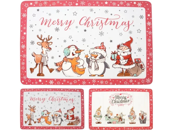 ПОДСТАВКА СЕРВИРОВОЧНАЯ пластмассовая "Новогодняя" 43,5*28,5 см (код 924026)