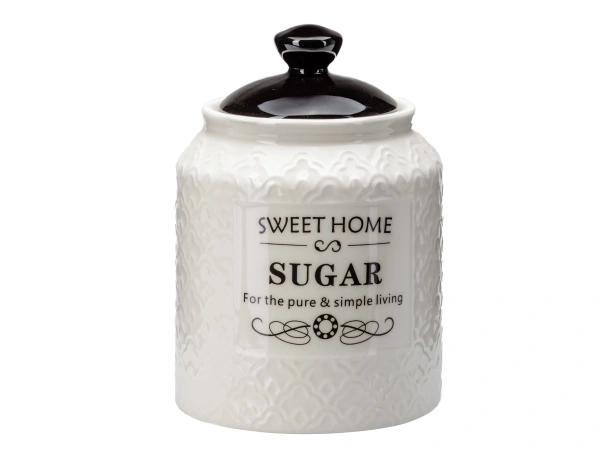 БАНКА ДЛЯ СЫПУЧИХ ПРОДУКТОВ керамическая "Sugar" 750 мл/10,7*10,7*15,7 см (арт. QC25A141S, код 292974)
