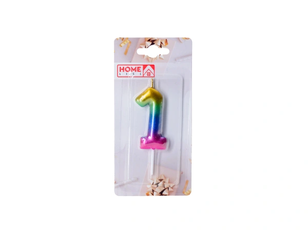 СВЕЧА для торта "Цифра 1"  (арт. DY0016-18/1, код 285983)