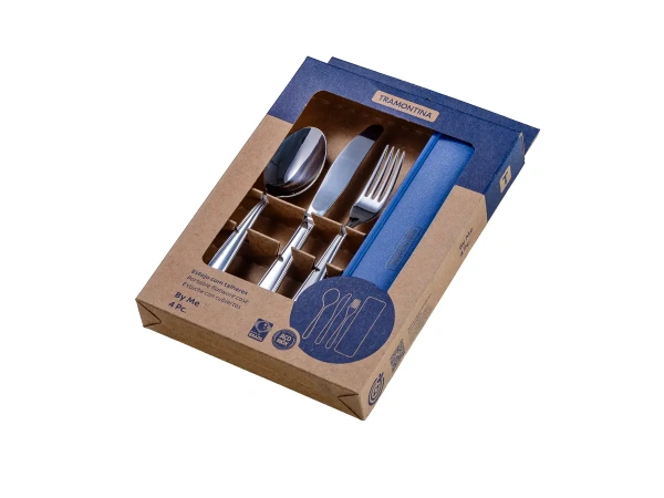 НАБОР СТОЛОВЫХ ПРИБОРОВ металлических "By Me" 4 пр.: ложка, вилка, нож, пластмассовый футляр (арт. 61229000, код 157824)