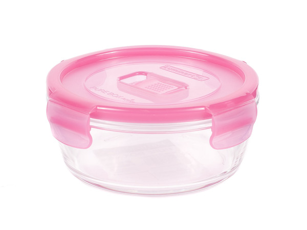КОНТЕЙНЕР стеклянный &quot;Purebox Active pink&quot; 420 мл с пластмассовой крышкой (арт. P4595, код 155361)