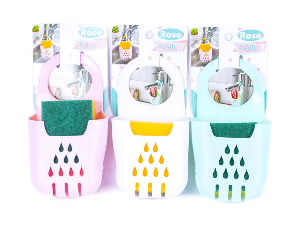 ДЕРЖАТЕЛЬ пластмассовый подвесной для губки для мытья посуды 5*9*18 см (арт. GP-125, код 001252)