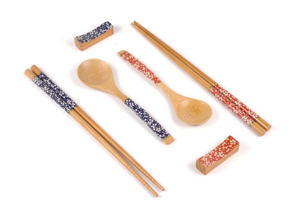 НАБОР бамбуковый 6 пр.: 2 ложки, палочки для еды 2 пары, 2 подставки для палочек (арт. BB101183, код 043446)